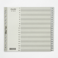DIVIDER A4 PVC 1-20 NUMERIC GREY SET Each