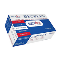 Bioflex Latex Examination Gloves, Powder Free, Long Cuff, 28cm, Medium, Cream Colour, 100 Pieces/Box