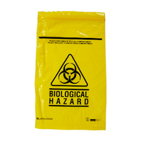 Livingstone Biohazard Specimen Bag, 16 x 24.5cm, 3-Ply, 2 Compt, Zip Compt, 2-Ply, 45um, Pouch Compt, 1-Ply, 32um, Yellow Tint, 100pcs/pack Pack