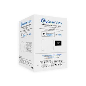 Ansell BioClean Extra Latex Gloves, 400mm (L) Elbow, Sterile, Powder Free, Large, Natural, 1 Pair/PE Wallet, 10 Pouches/PE Bag, 20 Bags/Carton