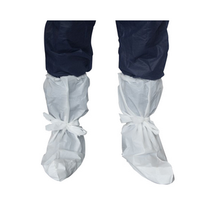 Livingstone Over Boot Cover with Tie, Non-skid Sole Heavy Duty, Waterproof Cast PE Recyclable, White, 1 Pair/Pack, 125 Pairs/Carton Carton