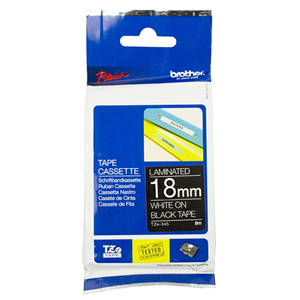 BROTHER TAPE TZ 18MM TZ-345 WHT ON BLACK EACH Each