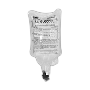 Baxter 5 Percent Glucose Intravenous IV Solution 500ml Bag, Each Each