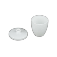 Crucible, 25ml, 38 Diameter x 40 Height mm with Lid, No Disk, Porcelain, Each Each