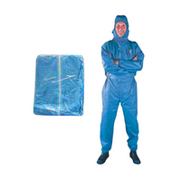 Livingstone Coveralls Protective Suit w/ Hood, 40gsm, Small, Non-Woven Recyclable Polypropylene and PE, Water Repellent, Blue, 50/Carton Carton