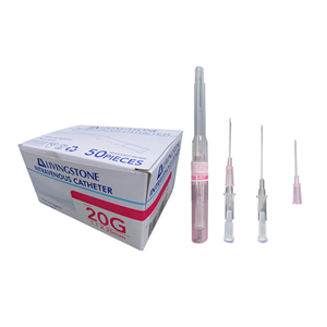 Livingstone Intravenous IV Catheter, 20 Gauge x 1 inch, 50/Box Box