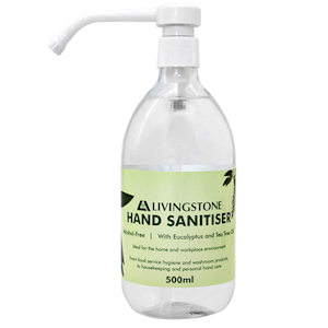 Livingstone Alcohol-Free Hand Sanitiser, 500mL Bottle, 12 Bottles/Carton Carton