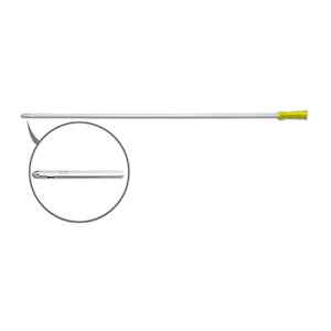 Livingstone Nelaton Male Catheter, 20FG, Yellow Colour, 38cm Length, Single Wrapped, Sterile, Each Each