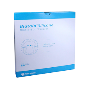 Biatain Foam Dressing, 18 x 18cm, with Adhesive Border, 5/Box Box