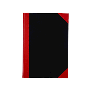 Cumberland Hard Cover Casebound Notebook with Red Corners, A4, 200 Pages, Feint Ruled, Red and Black, Each Each