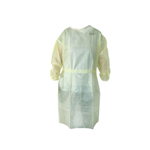 Defries Impervious Isolation Gown, Long Sleeve, AAMI Level 2, Elastic Cuff, Large, Yellow, 10 Pieces/Pack