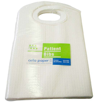 Cello Patient Bib with Ties and Neck Hole, 4-Ply, 30 x 50cm, White, 50/Pack Pack