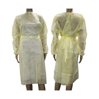 Liv Isolation Gown with Tie, Dust Coat, Long Sleeve, AAMI Level 1, 40GSM, Water Repellent, Nonwoven, Yellow, 1/Bag, 100/Carton Carton