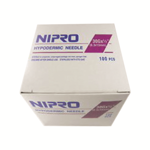 Nipro Disposable Needle, 30 Gauge x 0.5 inch, 13mm, 100/Box Box