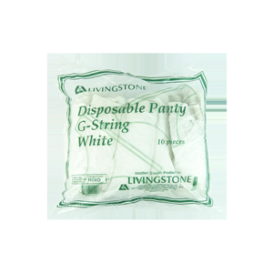 Livingstone Disposable Panty G-STRING , White, 10/Pack Pack
