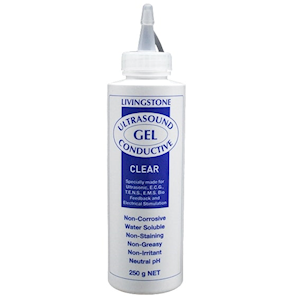 Livingstone Conductive Lubricating Gel for Ultrasound and ECG Electrocardiogram, 250mL, Empty Easy Squeeze Bottle, Each Each