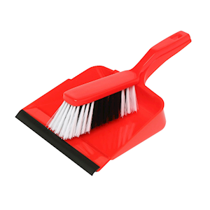 Edco Dust Pan & Brush Sets, Pan Dimensions: 220(W) x 110(D) mm, Brush Dimensions: 40(W) x 70(D) x 55(H) mm, Red, Each Each