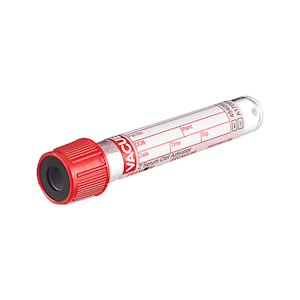 Vacuette Tube 4ml, CAT Serum Clot Activator, 13 x 75mm Red Cap Black Ring, Premium, 50/Pack Pack