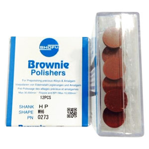 Shofu Brownie Polishers, Shank HP, Shape WH6, No 0273, 12/Pack Pack