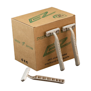EZ Eco-Friendly Disposable Razor, Biodegradable, with Wheat Straw Cap, Each Loose