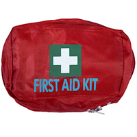 Unbranded First Aid Empty Nylon Pouch, 18 x 11 x 7cm, Red, Each Each