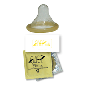 Glyde Health Ultra Latex Lubricated Condoms,Vanilla/Creme,1 Piece/Pack Each