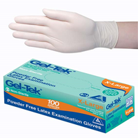 Geltek FTU FIRST TIME USER PROMO Latex Exam Gloves Powder Free AS/NZ Biodegradable Polymer Coated Textured Cream X-Large 90/Bx, 900/Ctn Carton