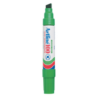 Artline 100 Permanent Marker, 12mm, Chisel Point, Green, Each Loose