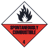 Sticker Class4 'Spontaneously Combust' Biodegradable Paper, 50x50mm, 250/Roll Roll