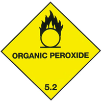 Sticker Class 5 'Organic Peroxide' Biodegradable Paper, 100x100mm, 250/Roll Roll