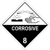 STICKER CLASS 8 'CORROSIVE' PAPER 50X50MM FILM CHARGES Each