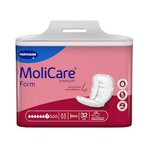 Hartmann Molicare Premium Form, 7 Drops, 2494mL Absorbency, 32 Pieces/Pack Pack