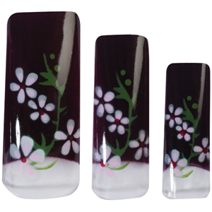 HAWLEY TIPS AIR BRUSHED DEEP PLUM WITH FLOWERS - 70/PK Pack