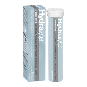 Hydralyte Effervescent Electrolyte Tablets, Colour Free Lemonade Flavour, 20 Tablets/Box Box