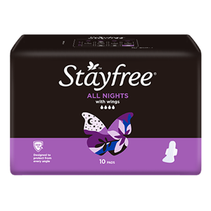 Stayfree Regular All-Night with Wings, 10/Pack Pack