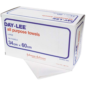 Day-Lee All Purpose Towel, Lint Free, Large, 34 x 60cm, 100/Box Box