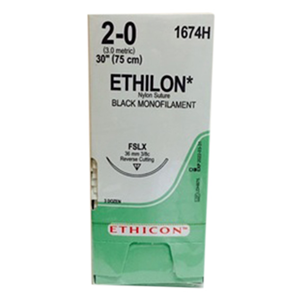 Ethilon 2/0 FSLX 75cm Reverse Cutting, 24mm 3/8 Circle 36/Box Box