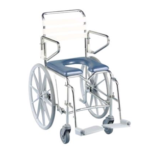 K CARE Shower Commode with Swing-up Arms, Swing-away Footrest, Max User:200kg, Seat:445(W) x 430(D) x 590(H)mm, Backrest:420(H)mm, Each Each