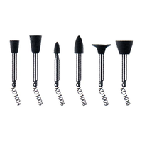 Kenda Titanium Pre-Polishing, No. 1005, 6.5 x 10mm, Medium Cup, Right Angle, Black, 6/Pack Pack