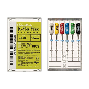 Kerr K-Flex Files, 21mm, No. 20, Stainless Steel, Colour-Coded, 6/Pack (15302)