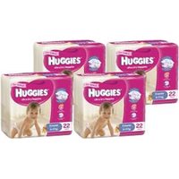 HUGGIES CRAWLER NAP GIRL 30/PK, 4 PKS/CTN Carton