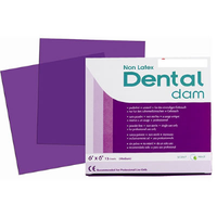 Ideal Rubber Dam 6x6 in Purple, Non-Latex, Box only, Each