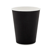 Livingstone Corrugated Paper Cup For Norwest Hospital, 237ml/8oz, Hot & Cold Biodegradable Triple Wall Black, 25 Pieces/Pack, 20 Pack/Carton Carton