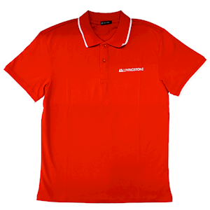 Livingstone Polo T-Shirt, 100pct Cotton, 45+ Thread Count, 220GSM Yarn Weight, Extra Large, Red, Each Each