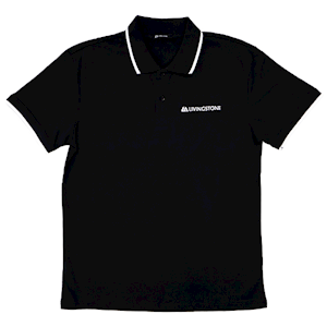 Livingstone Polo T-Shirt, 100pct Cotton, 45+ Thread Count, 220GSM Yarn Weight, Double Extra Large, Black, Each Each