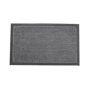 Mattek Floor Mat Ribbed Polypropylene Rubber Back, 400 x 700mm, Black, Each Each