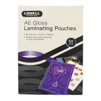 LAMINATING POUCHES A6 1111X154MM 125MIC 100/BX Box