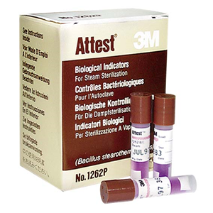 3M Attest Biological Indicator for Steam #1262P, Brown Top, 25/Pack Pack