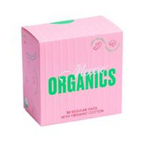 Moxie Organics Pads, 23.5cm Length, Regular, with Wings Biodegradable Organic Cotton, for Light - Medium Flow, 10 Pieces/Pack Pack