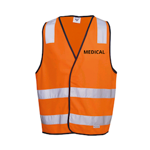 Holyshirt Medical Hi-Visibility Safety Vest, 100pct Polyester, Day and Night, Extra Large , Orange, Each Each